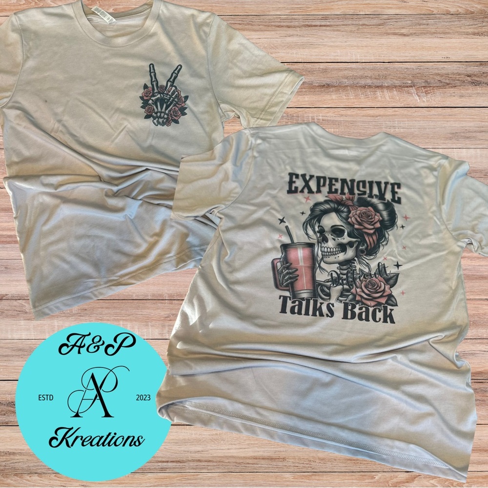 Expensive talks back tee